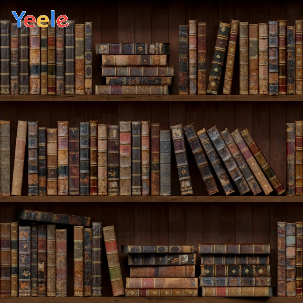 YongFoto 10x9ft Wooden Book Shelf Photography Background Book Storage Library Study Room Book Cupboard Bookcase Photo Backdrop School Students Photo Studio Classroom Decor Wallpaper Video Shooting 