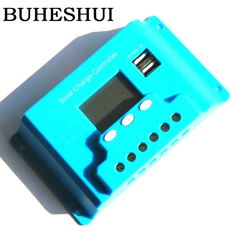 Панель солнечных батарей BUHESHUI с ЖК дисплеем 10 А 20 30 12 В 24 48 контроллер зарядного
