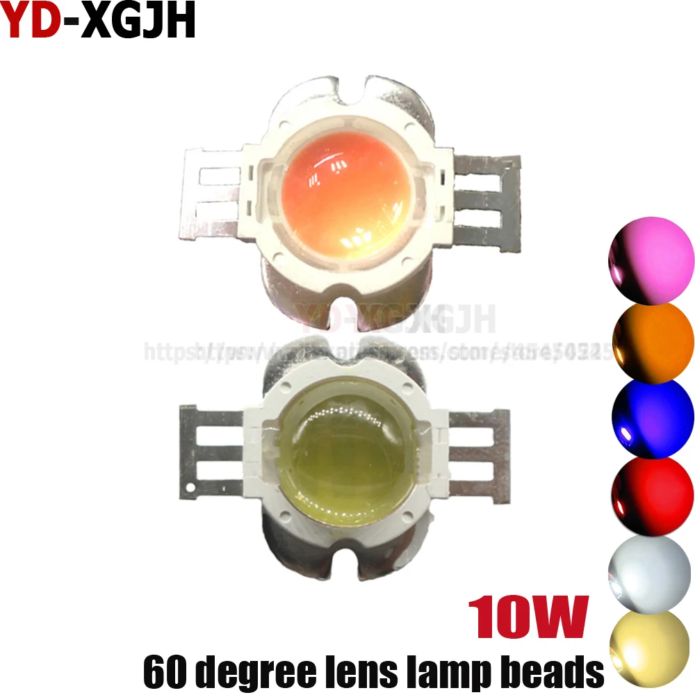 

10P LED Round Base With lens 10W warm white Red Full spectrum light 60/120degree circular light source Spotlights Aquarium Light