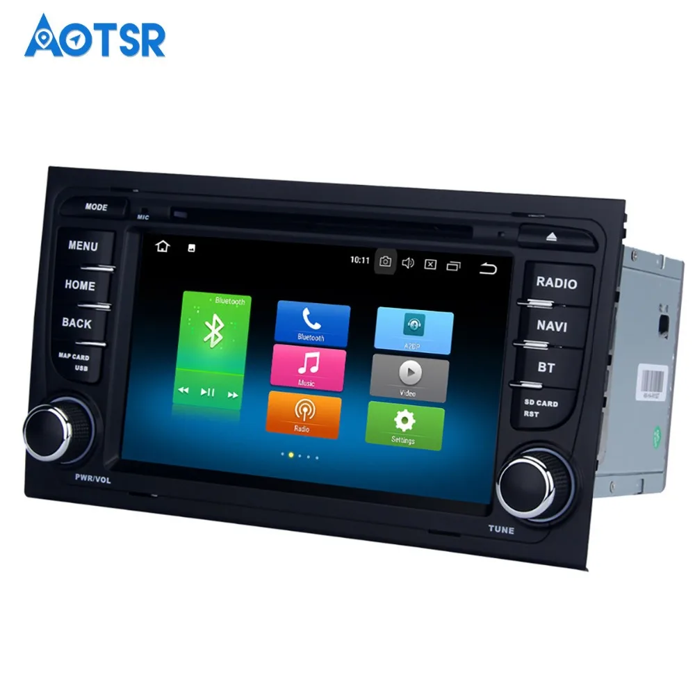 Excellent Android 8.0 2 Din Car Multimedia Player for Audi A4 S4 RS4 2002 2003 2004 2005 2006 2007 2008 4+32 GB Radio GPS Steering Wheel 3