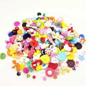 

suoja 100PCS/lot Mix Shape Lots Colors DIY Scrapbooking Cartoon Buttons Plastic Buttons Children's Garment Sewing Notions