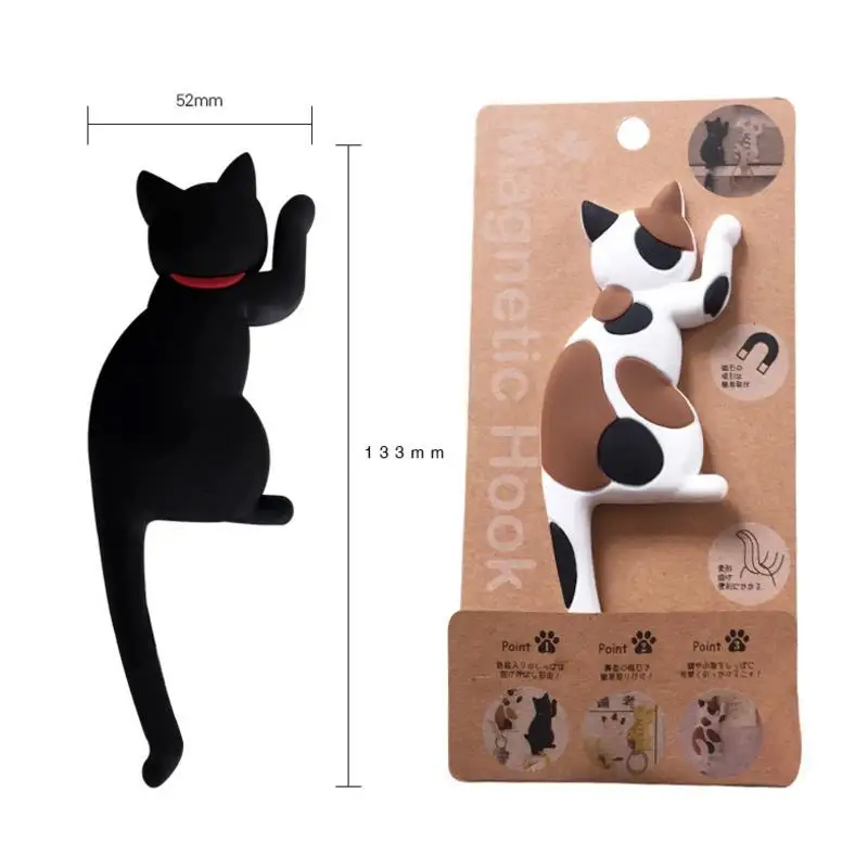 

Hot sales 5pcs set 13cm length Lovely Cute Style Fridge Magnetic Cat Tail Hook