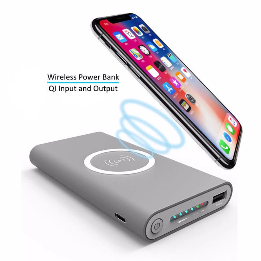 

Universal portable charger wireless Power Bank 8000mah/10000mah Qi Wireless Charger For iPhone8/X Samsung S6 S7 S8 Mobile Phone