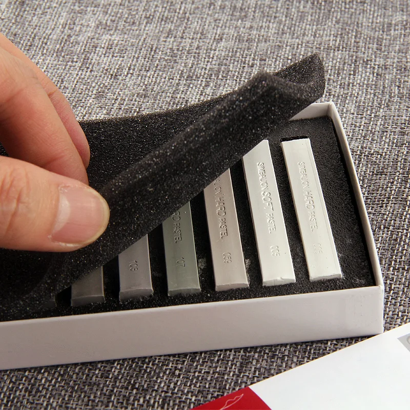 Online 12 farben set weiche hand pastell stick Buntstifte Malerei stick Schwarz weiß Grau Zeichnung für Skizze Kunst Materialien