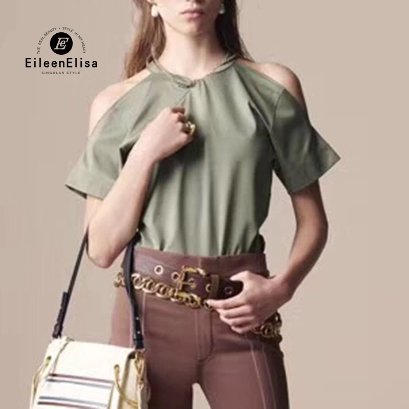 blanc T T Army D'été shirt Décontracté Green T Manches Hauts Mode Femmes Encolure Chemises Courtes shirts Femme TqawxS7S0