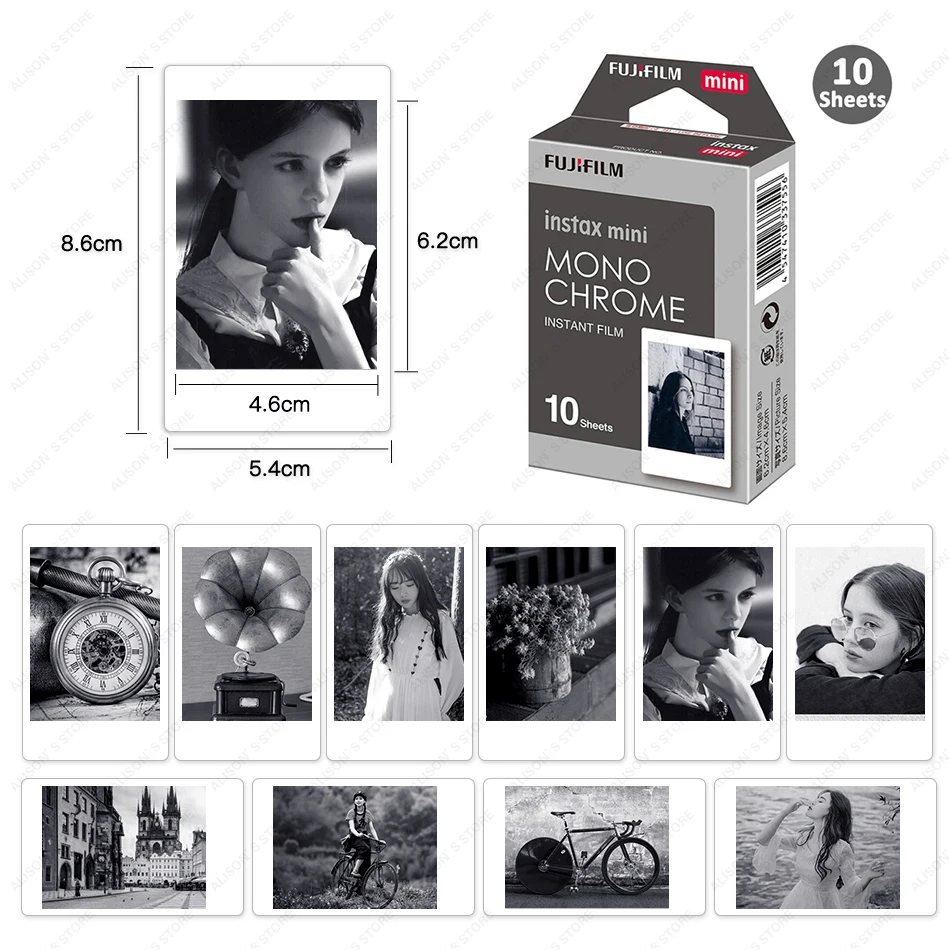 Пленка моментальной печати Fujifilm Instax Mini небесно-голубой 10+ черная рамка 10+ Монохромный 10+ двойной белый край для 20 90 8 70 7s 50s 25