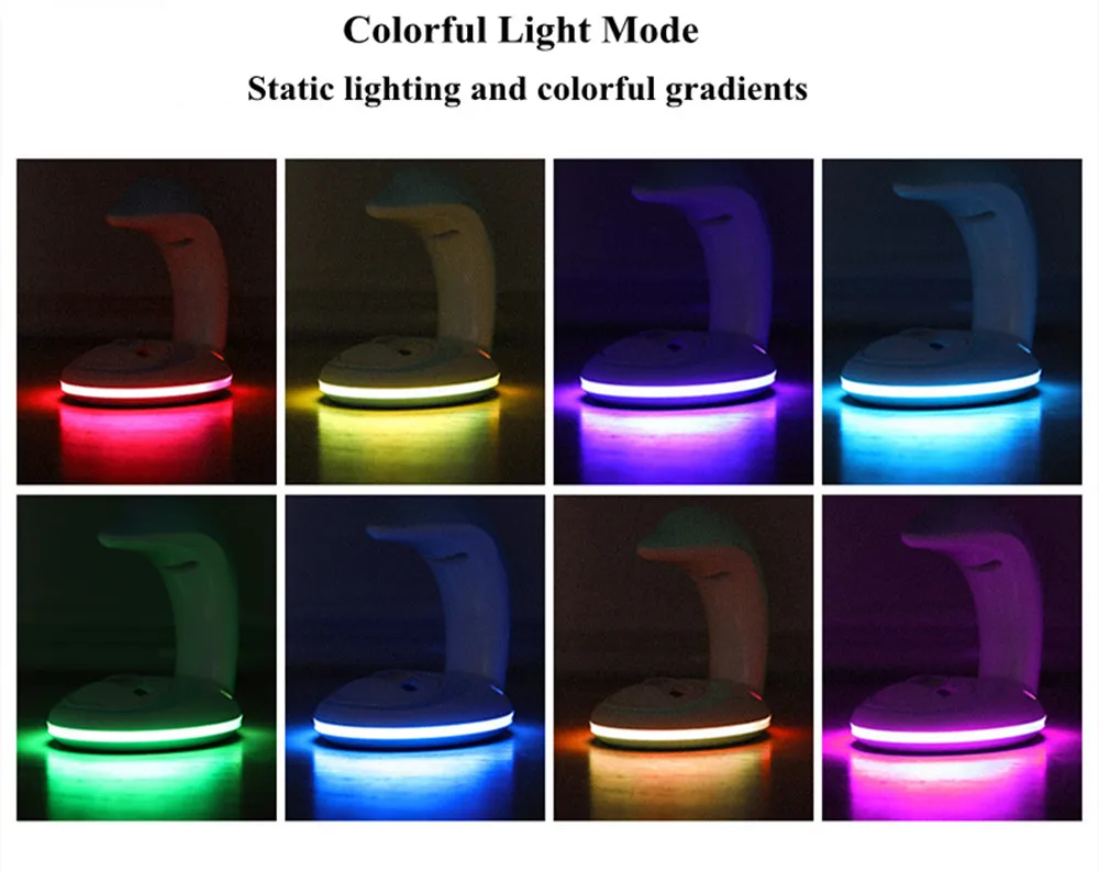SuperNight Dolphin Rainbow Projection Lamp Romantic USB Rechargeable Colorful LED Ambient Night Light Bedroom Bedside Table Lamp (7)