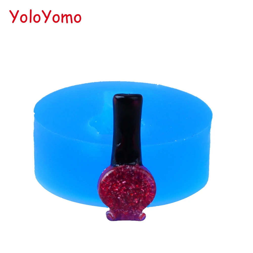 F255YL Nail Polish Bottle Silicone Mold Fondant Sugarcraft Polymer Clay Gum Paste Icing Candy Resin Flexible Molds | Дом и сад