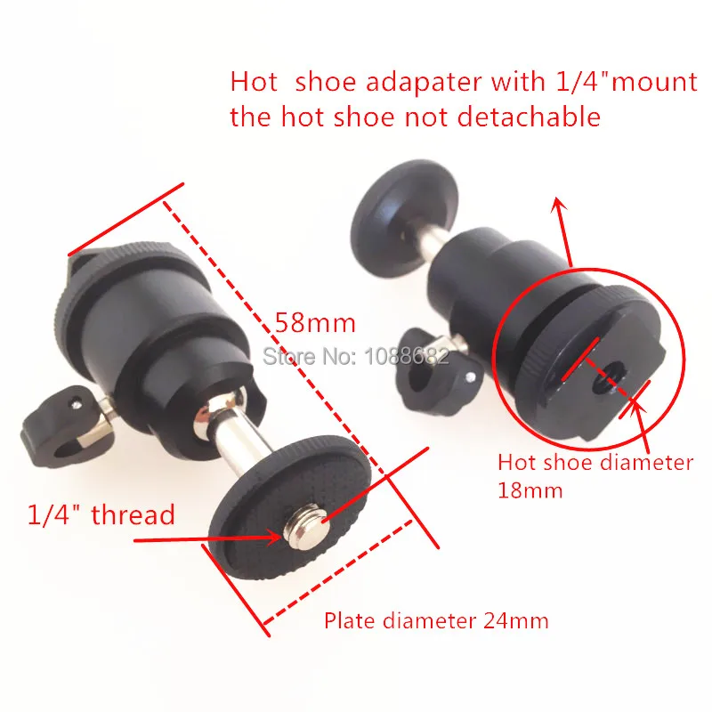 Mini ballhead with hot shoe mount tripod ball head Q21.5 loading weight 1kgs (4)