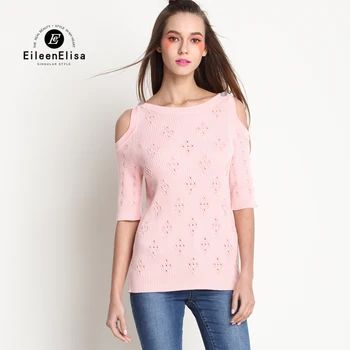 

Runway Sweater Womens 2017 Fashion Sexy Pink Off Shoulder Sweater Women Clothes Luxury Pullovers