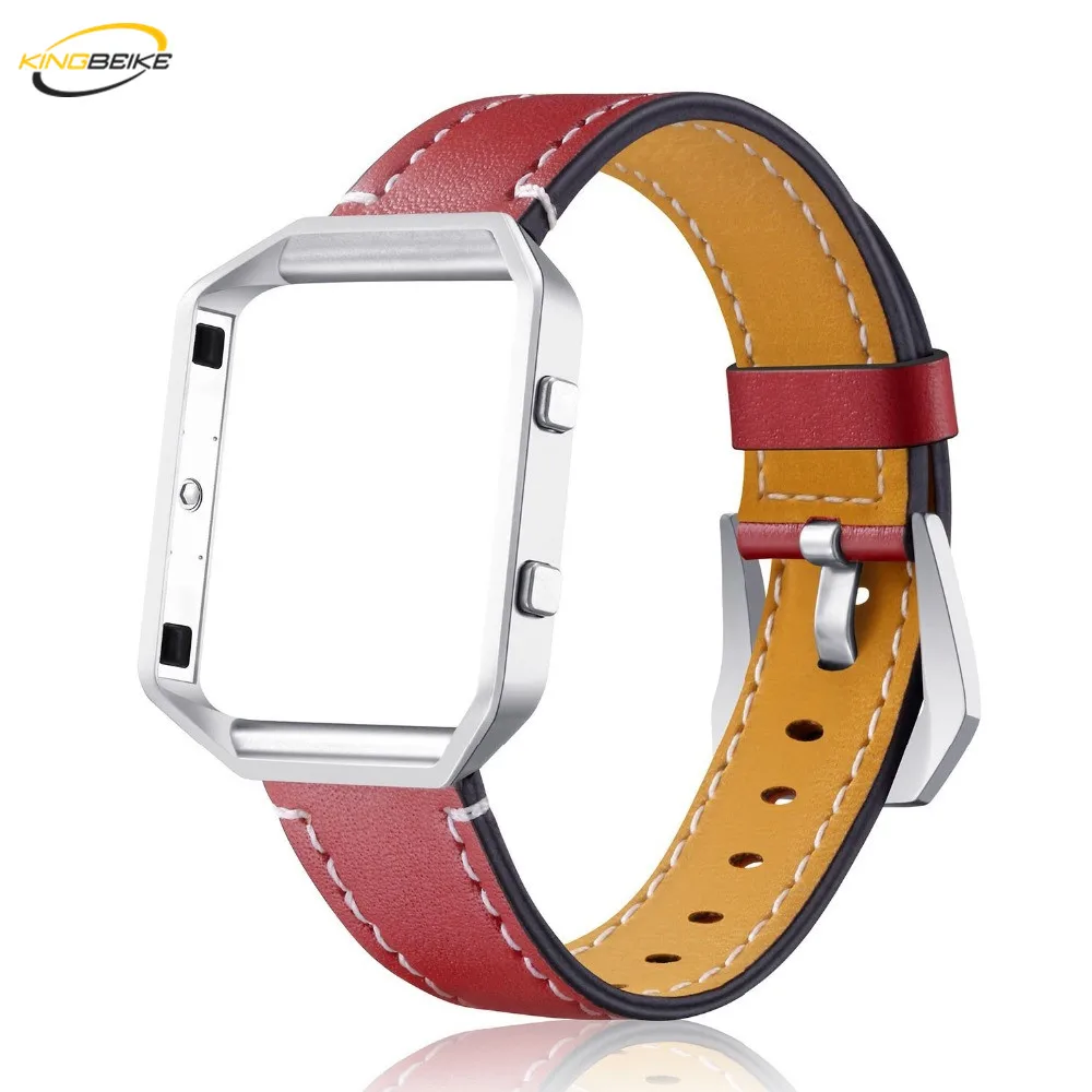 KINGBEIKE 7 цветов модный кожаный ремешок для часов + рамка Fitbit Blaze защитный чехол