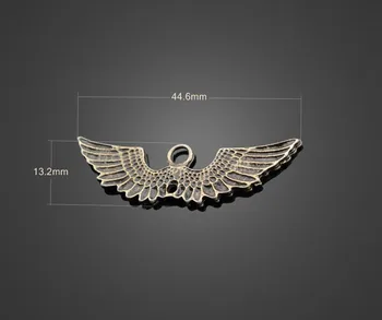 

80pcs Antique Bronze Love Wings Charms Pendants-DIY Jewelry Findings Necklace Bracelet Fashion Accessories 44.6mmX13.2mm