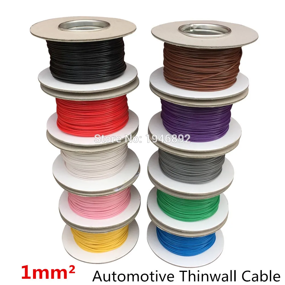 1mm Thin wall 12v Auto Automotive Cable Wire Wiring Loom Marine 