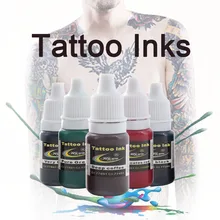Чернила для татуажа, пигмент, 10 мл, боди-арт, шейдер, лайнер, черный, красный, кофейный, зеленый, Перманентный макияж, краски, легко окрашиваются, товары для красоты, инструменты