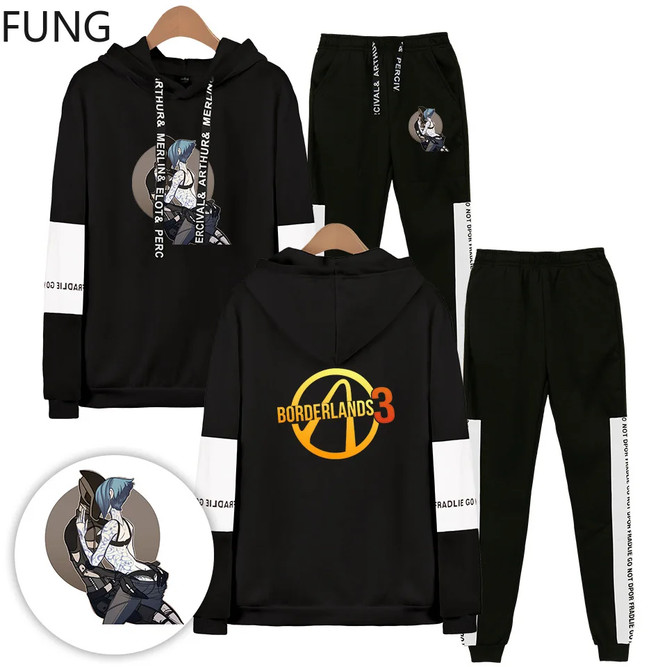 

Borderlands 3 Set Mens Tracksuit Hoodies and Sweatshirt Sweatpants Streetwear 2019 Game Cosplay Sweatsuit Mens Plus Size 4XL