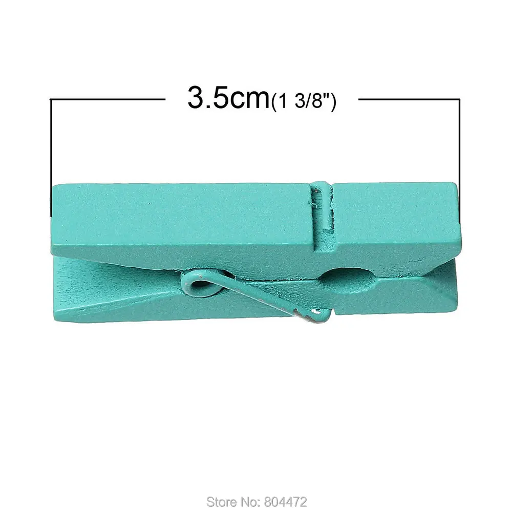 20 шт. Aqua Blue 3 5 см Мини прищепки деревянные Клипсы Свадебный декор