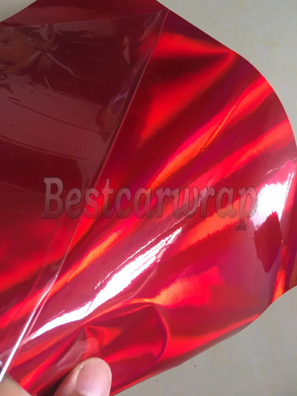 red chrome holographic car wrapping vinyl with air free foil stickers (4)