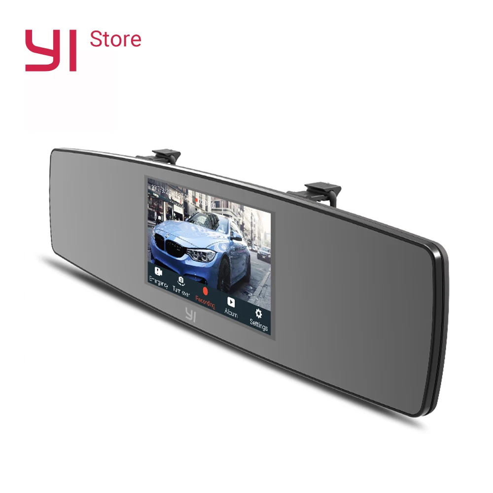 YI Mirror Dash Cam HD Front Rear View Dual Dashboard font b Camera b font Car