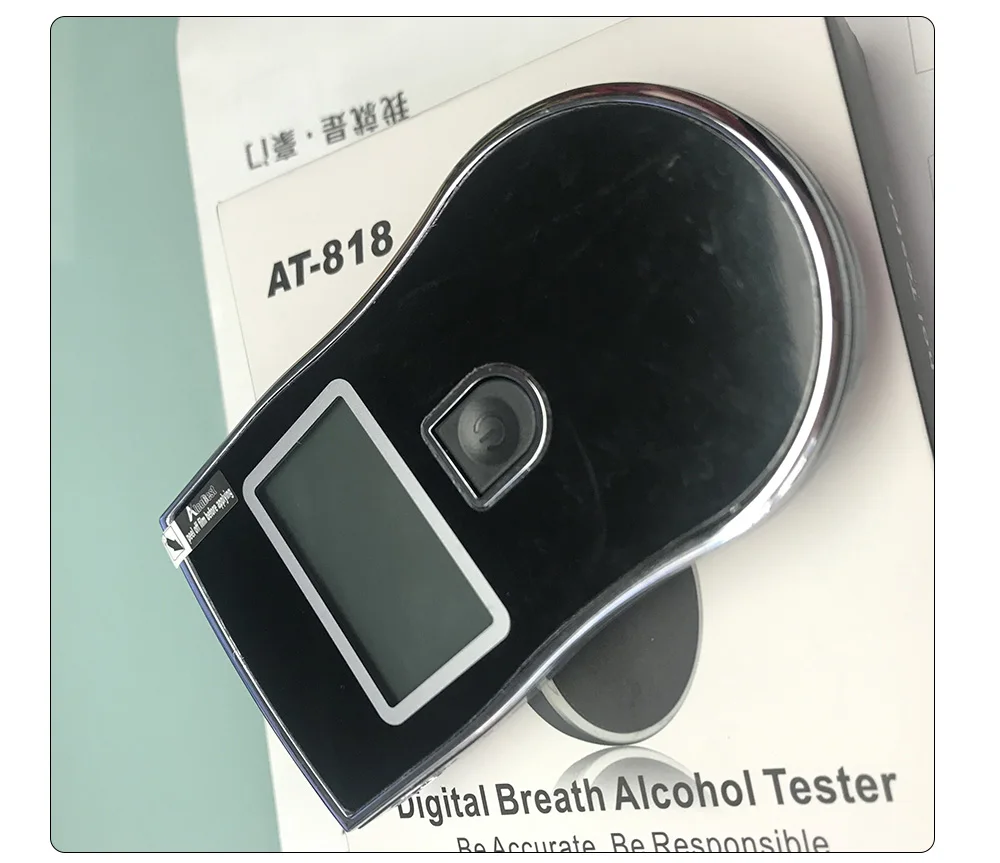Профессиональный полицейский цифровой тестер на спирт, алкотестер AT818, респирационный анализатор этанола дыхания
