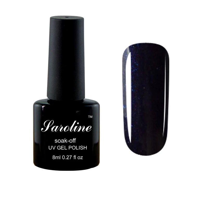 Saroline, чистый цвет, гель-лаки для ногтей, полуперманентный, замачиваемый, УФ светодиодный Гель-лак для ногтей, блестящий черный цвет, Гель-лак для ногтей - Цвет: 24