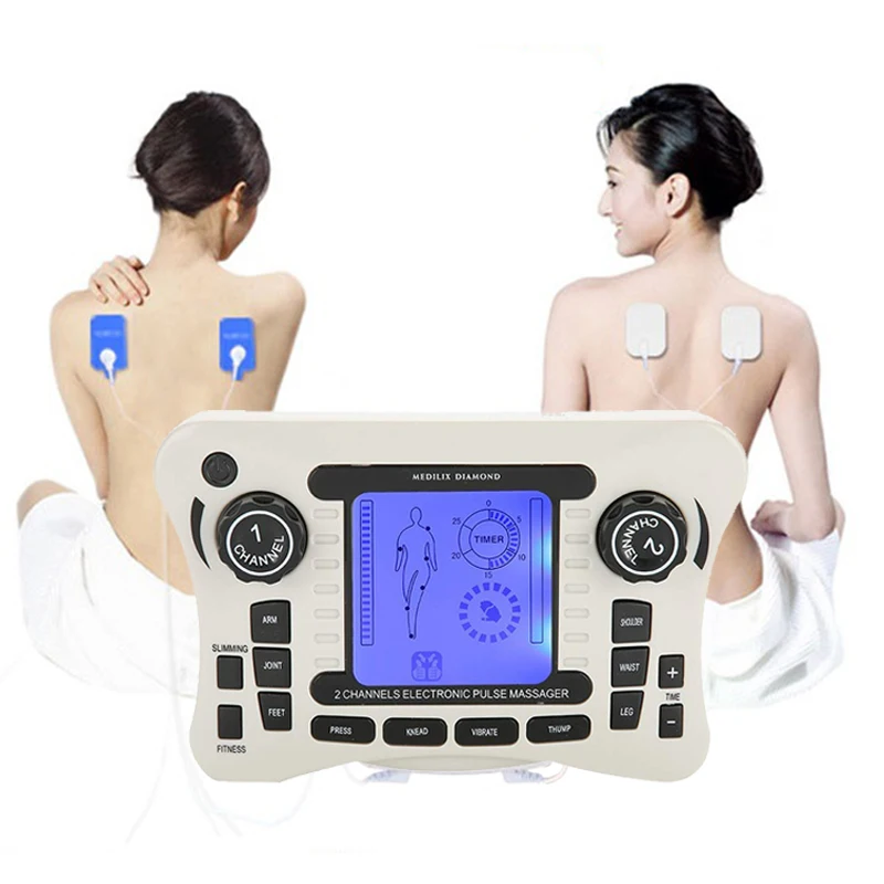 Electric Massagers for The Body Tens Machine Vibrator Massage Relaxing Body Blue Display Channel