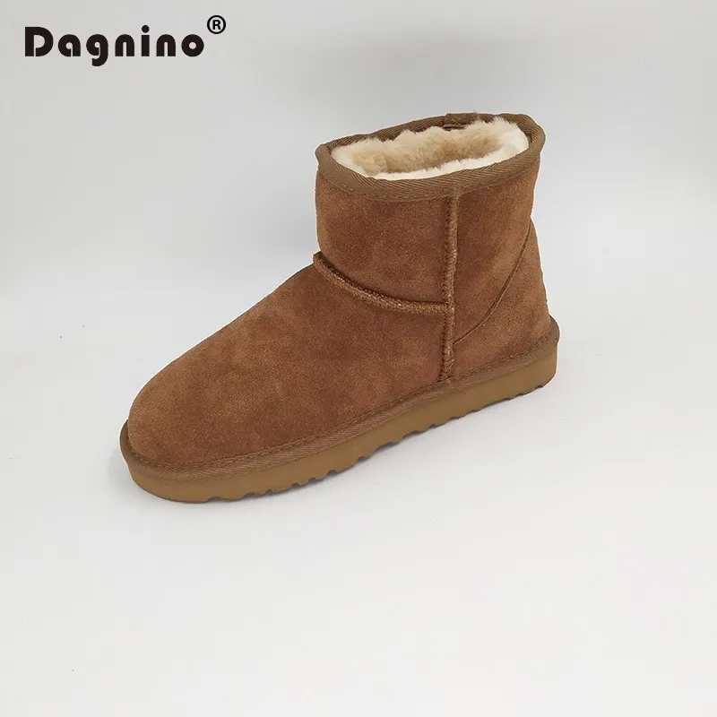 Dagnino Популярный Бренд продажи Для женщин Теплые зимние ботинки из натуральной яловой кожи Высококачественные ботильоны классическая женская обувь