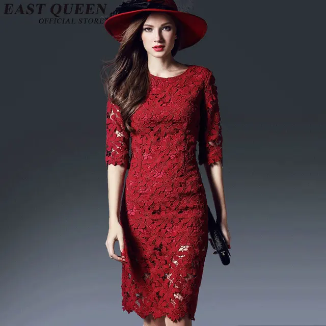 red black lace dress