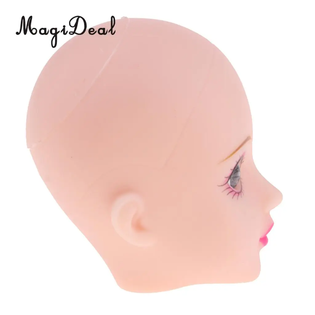 Jointed Girl Doll Head with Gray Eyes for 1/6 BJD Doll Body Parts Accessory