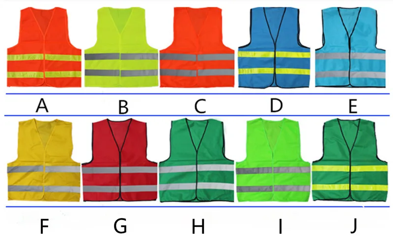 10 Colors Reflective Vests Safety Protective Clothing High Visibility Vest Special Working Clothes Traffic Warning Signal Vest
