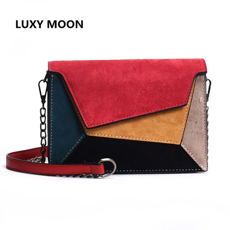 

2019 Women's Bag Autumn New Korean Version of the Trend of Fashion Wild Slanting Shoulder Bag Chain Matte Color Matching PU Bag