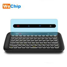 Беспроводная мини-клавиатура Wechip с подсветкой H20, 2,4 ГГц, английская воздушная мышь, ИК-обучение с сенсорной панелью, пульт дистанционного управления, Android tv Box, PK I8