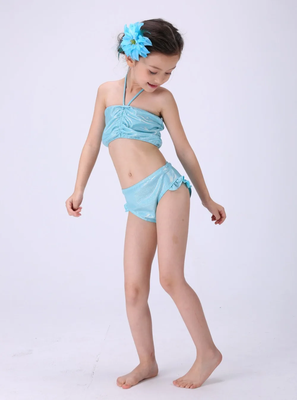 3 Pcs 3-12Y Lovely Baby Girls Children Mermaid Tail Princess Dress Split Swimsuit Costume Bikini Swimwear Bathing Suit Costume (19)