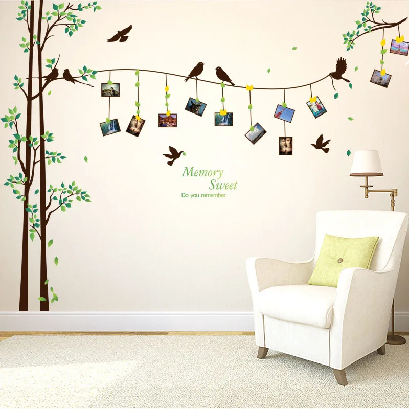 [ZOOYOO] 205*290cm/81*114in large photo tree Wall Stickers home decor living room bedroom 3d wall art decals diy family murals