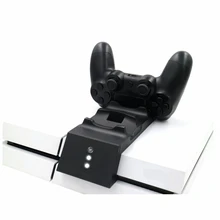 Nuevo Estilo Doble Muelle de Carga LED de Carga Rápida Cargador de Cuna Base Soporte Para PS4 Wireless Game Controller Mango Para DualShock 4