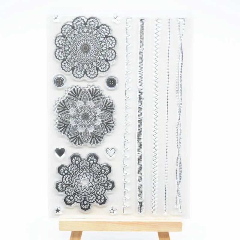 

Lace Flower Rubber Clear Stamp for Card Making Decoration and Scrampbooking