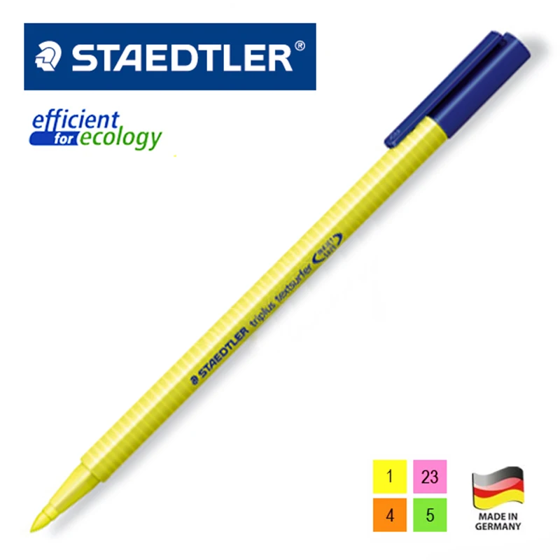 5 шт. STAEDTLER Triplus textsufer треугольный хайлайтер 362 тригонометрическая неоновая ручка желтого/розового/оранжевого/зеленого цвета