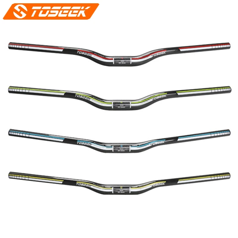 

TOSEEK Full 3K Carbon Fiber Bicycle MTB Handlebar 31.8 mm Rise Handlebar For Mountain Bike Parts 620/640/660/680/700/720mm