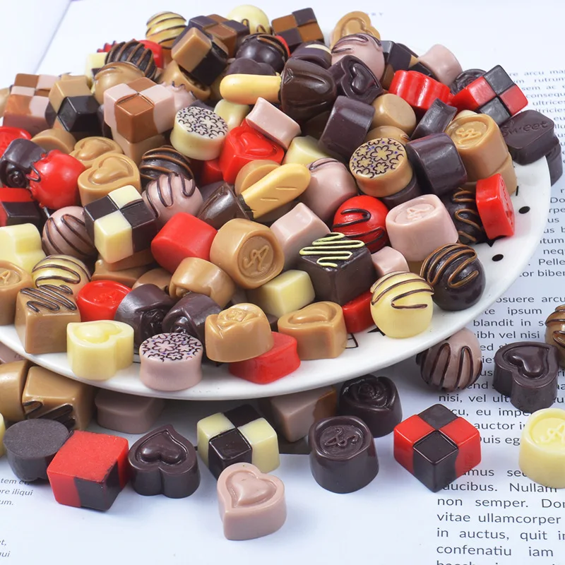 

New 50pcs Slime Chocolate color series Simulated Dessert cake Slime Making Supplies for slime DIY filler phone case decoration