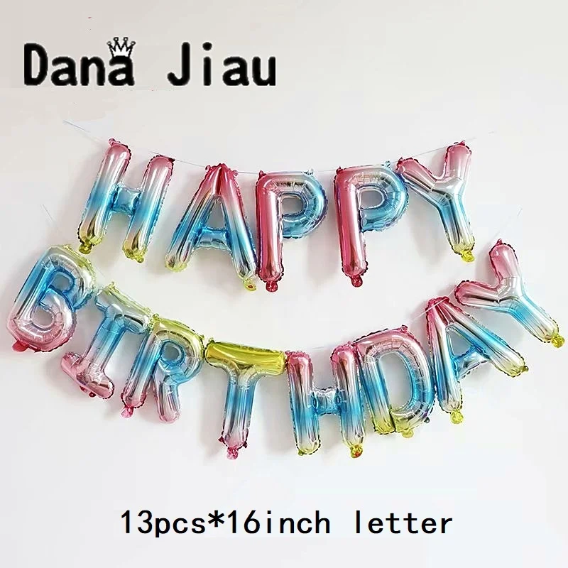 DanaJiau Новый постепенно меняющийся цвет с днем рождения набор букв баллон