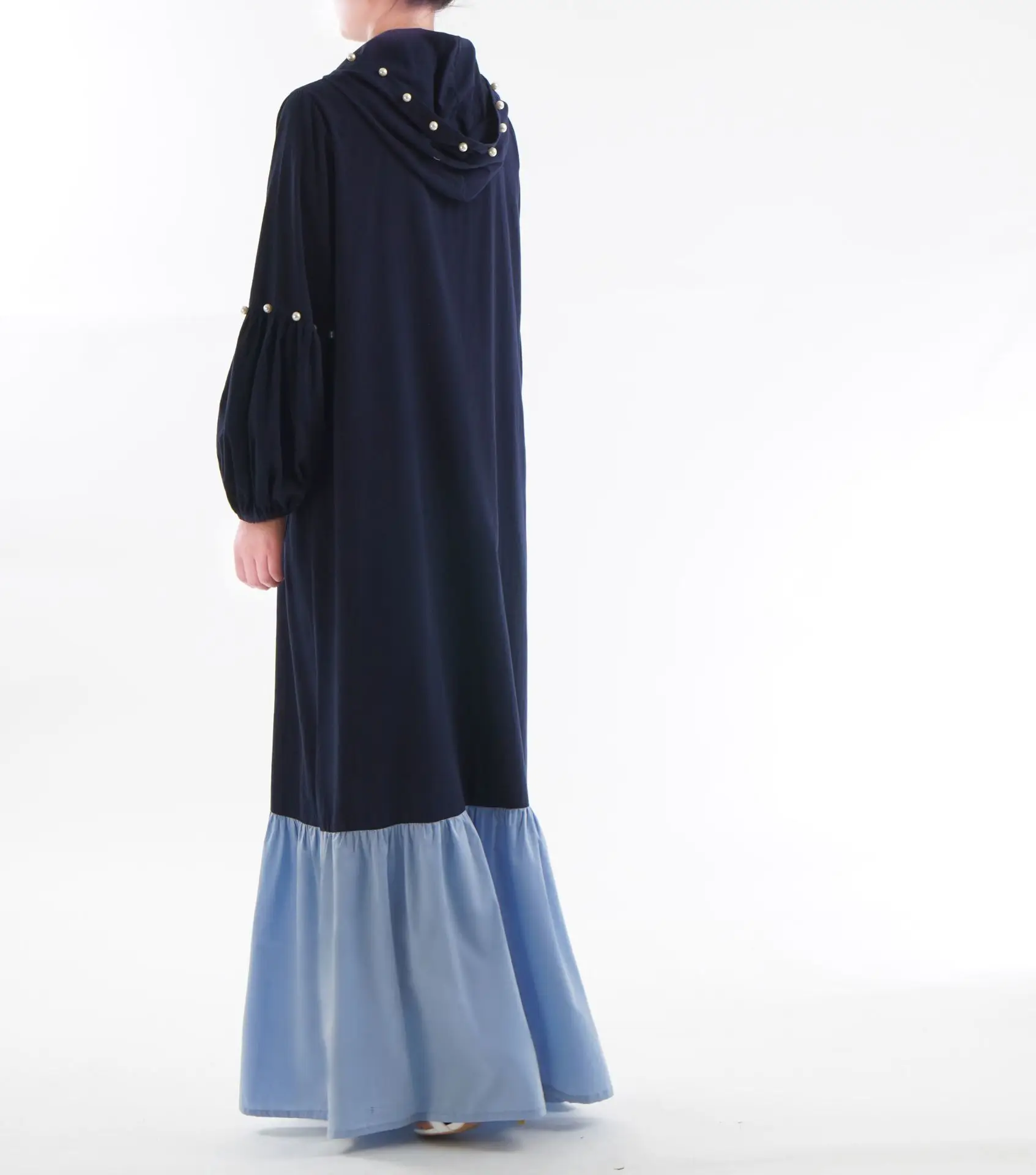 2019 мусульманская шить Hooeies Абаи платье мусульманин турецкий Дубай модные кафтан полной длины с длинным рукавом культ Услуги Абаи