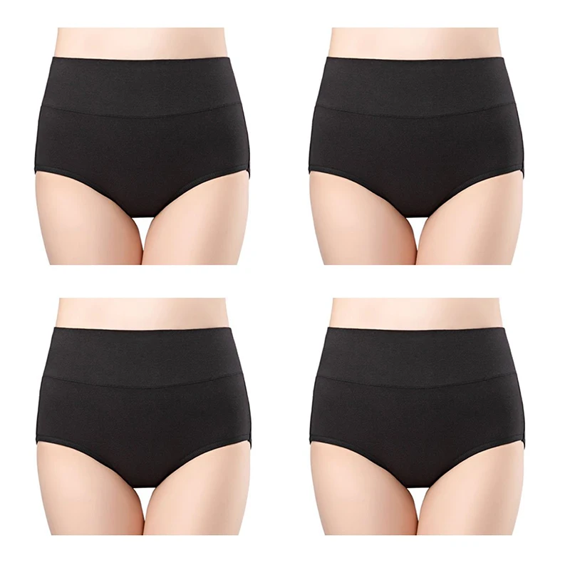 

AHOOME Ladies Underwear Physiological Pants Cotton High Waist Knickers Leak Proof Health Seamless Briefs for Women(4pcs)