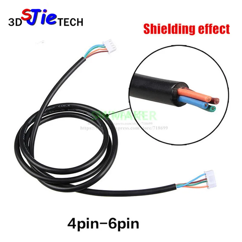 

1meter / 2meter NEMA 17 stepper motor cable line 4-6Pin XH2.54 DuPont head extensive wire motor with Shield