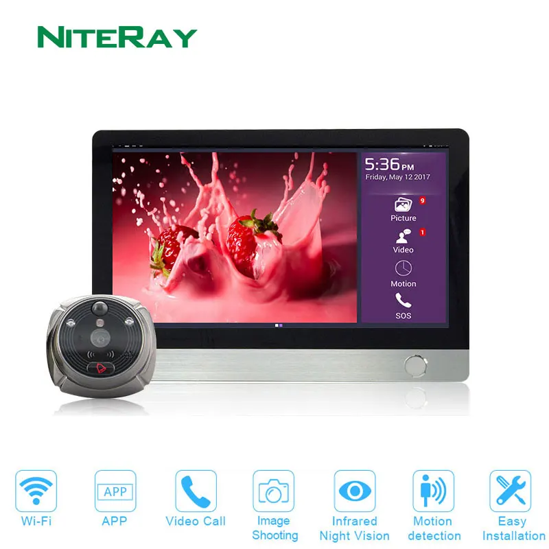 

Home 7 inch TFT LCD Monitor Color Video Door Phone Intercom System IR Outdoor Camera Doorphone iHome4