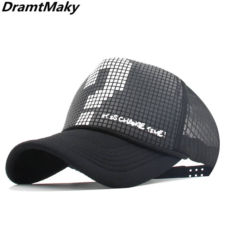 

Fashion Color printing Baseball Caps Men Women Snapback Hip Hop Cap Hat Summer Breathable Mesh Sun Gorras Unisex Streetwear Bone