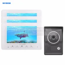 DIYSECUR 7inch Video Intercom Video Door Phone 700TV Line IR Night Vision HD Camera for Home Office Factory White 1V3
