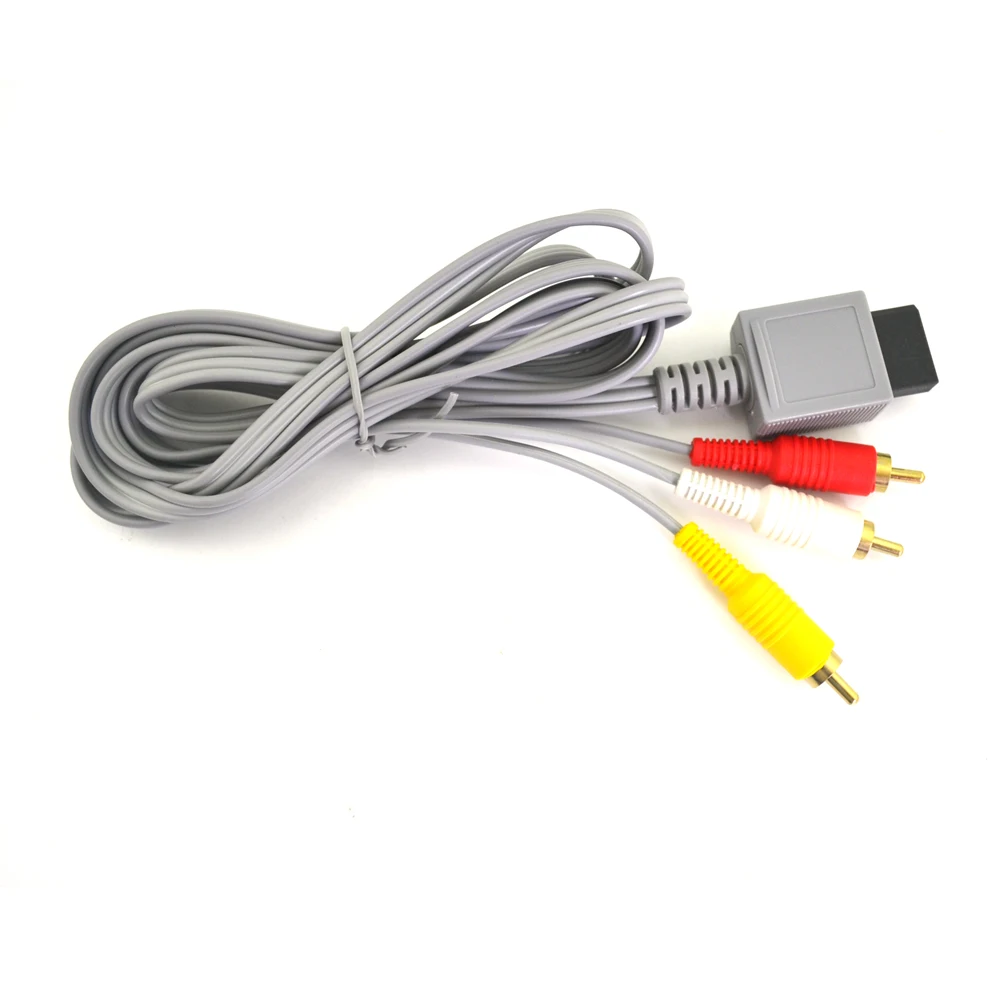 

10pcs 1.8m Audio Video AV Cable Game Console 3 RCA Video Cable Cord 480p For Wii Console