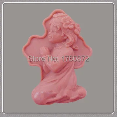 

Free shipping Girl praying shaped flower Modelling soap mold silicone cake mold fondant chocolate mold handmade soap mold