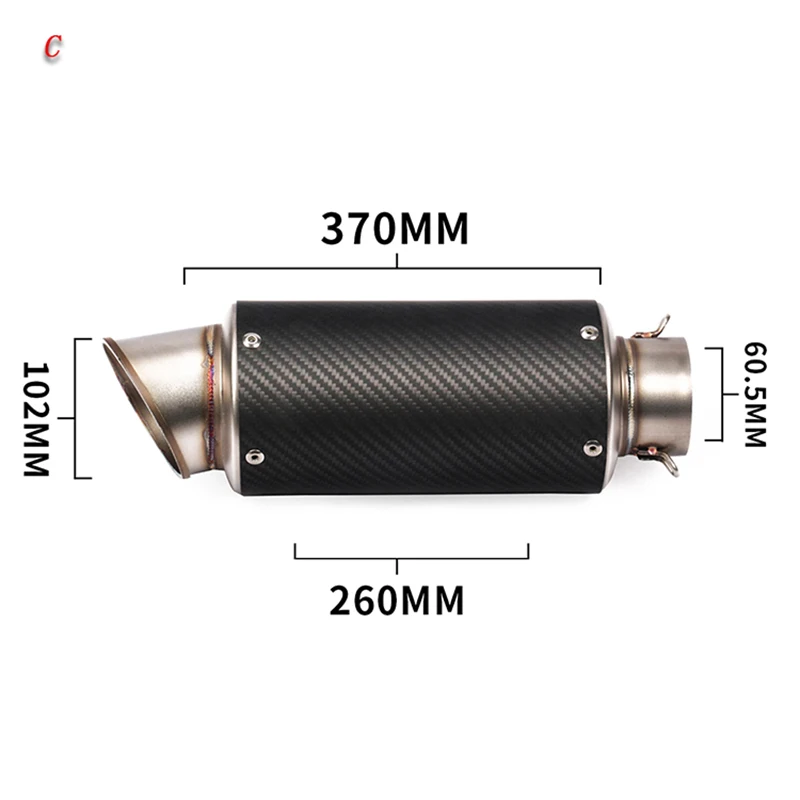 На входе 51 61 мм Универсальная мотоциклетная выхлопная труба с глушителем Moto велосипедный горшок Escape для Yamaha Honda KTM Kawasaki Ducati Slip-on