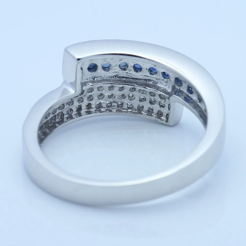 Женское кольцо с натуральным бриллиантом и сапфиром 10 к|natural diamond|jewelry women ringsgemstone
