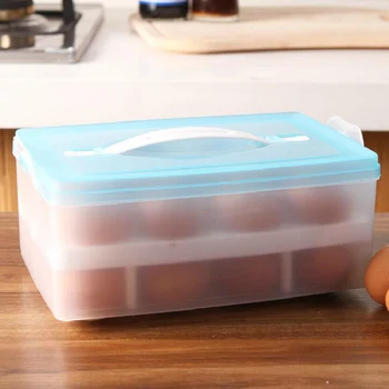 

Portable egg box Egg refrigerator pack egg case Double layers eggs preservation storage boxes 24case 24.5*15.7*9.5cm